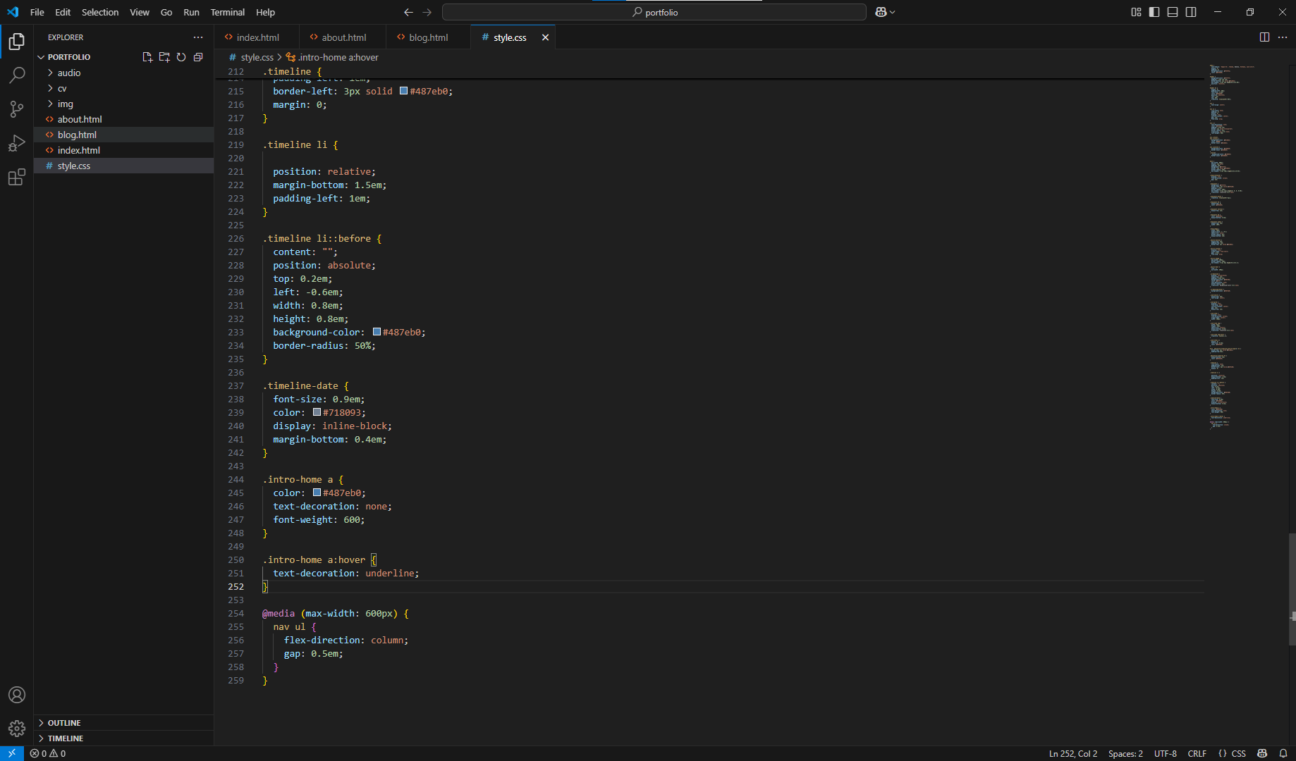 Screenshot website bouwen